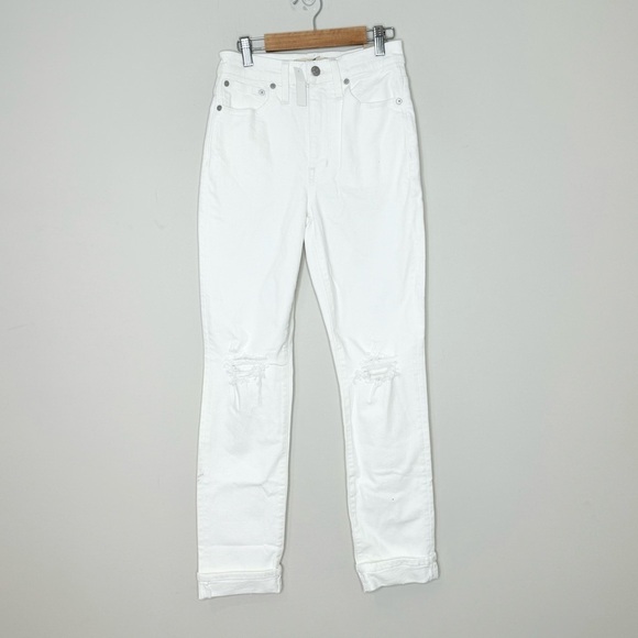 NWT MADEWELL The Slim Boy Jean Distressed White Size 23 - Picture 3 of 10